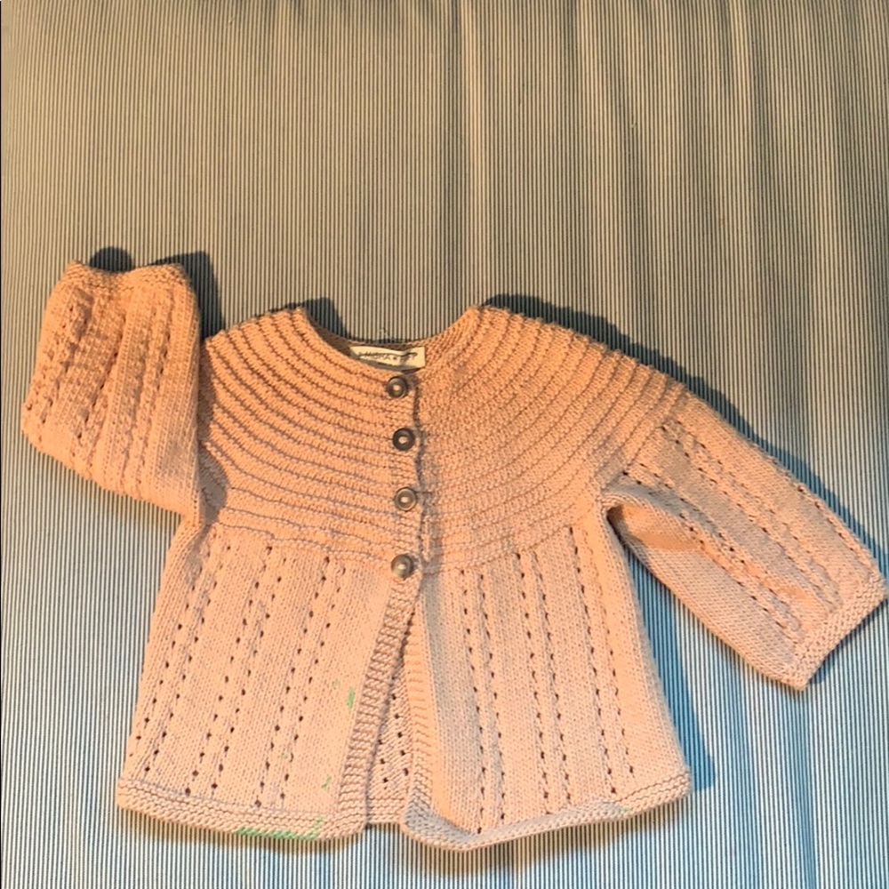 Misha & Puff 4 button cardigan - apricot  - 3/4y